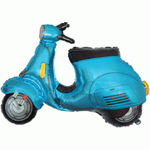 Blue Scooter Lambretta/Vespa Style Supershape Balloon 
